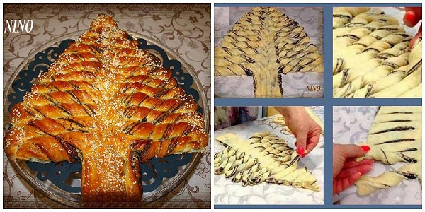 Braided Nutella Christmas Tree Bread