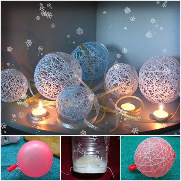 Christmas balls with thread