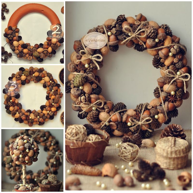 DIY Autumn Harvest Wreath and Topiary