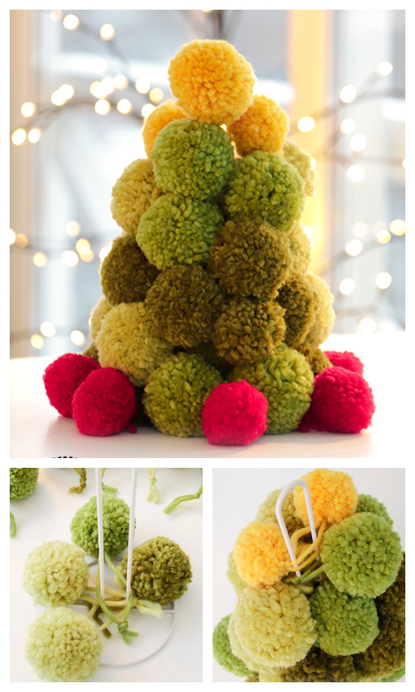 How to DIY Simple Pom Pom Christmas Tree Tutorial