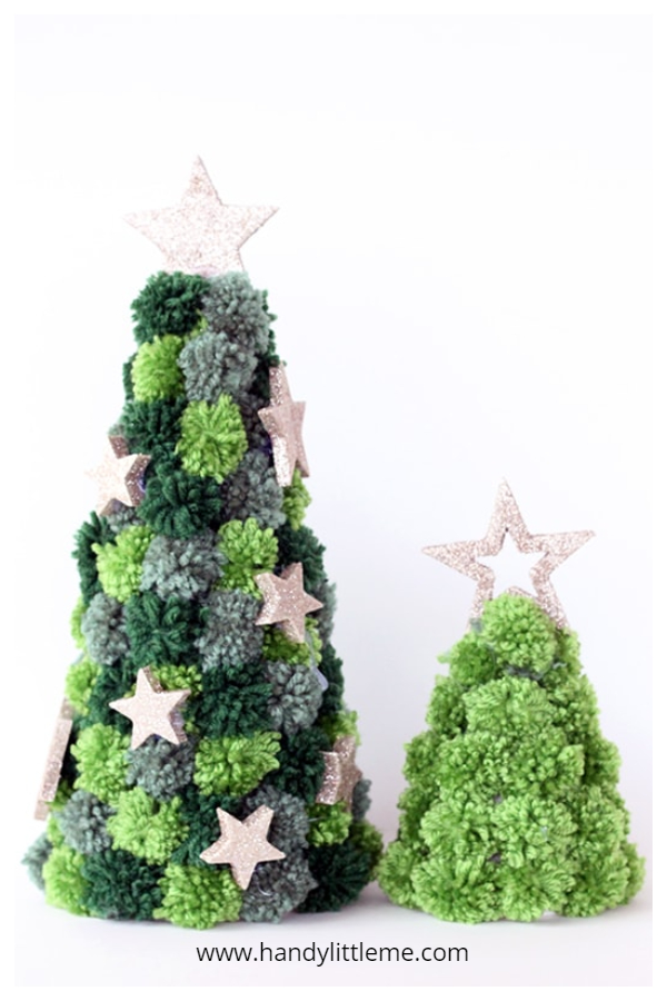 How to DIY Simple Pom Pom Christmas Tree Tutorial