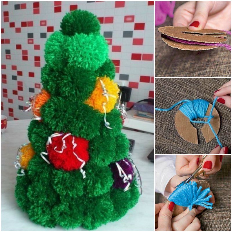 DIY POM POM Christmas Tree