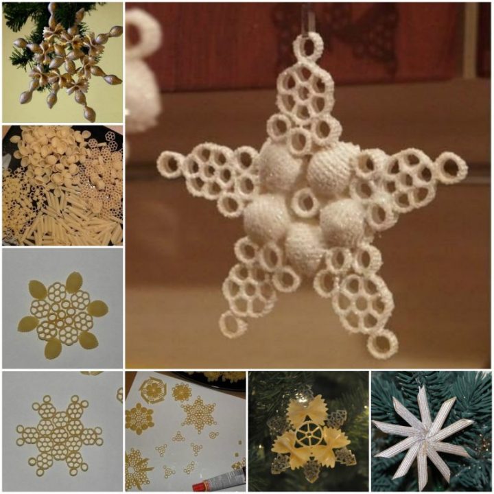 DIY Pasta Snowflake Ornament for Christmas - Easy Tutorial