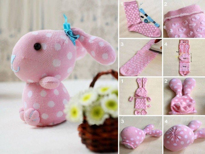 Sew Sock Bunny-10+ Cute Sock Bunny Projects Round Up