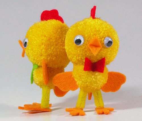 Fab Design on Yarn Pom Pom Animal Figures - Pom Pom Chicks