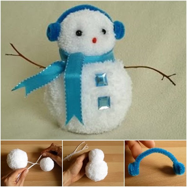 Pom Pom Snowman Craft