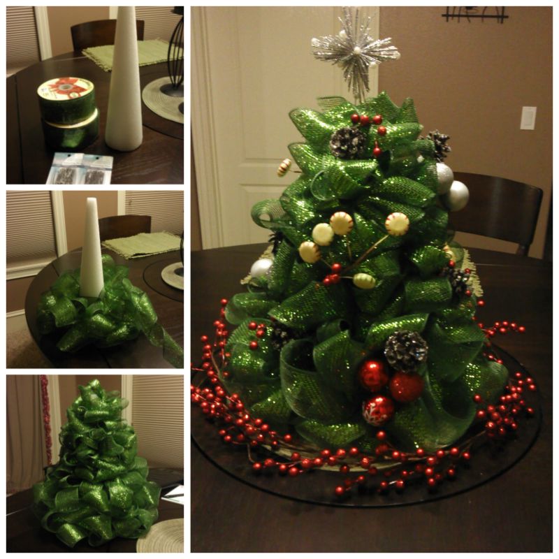 How to DIY Ribbon Christmas Tree Centerpiece