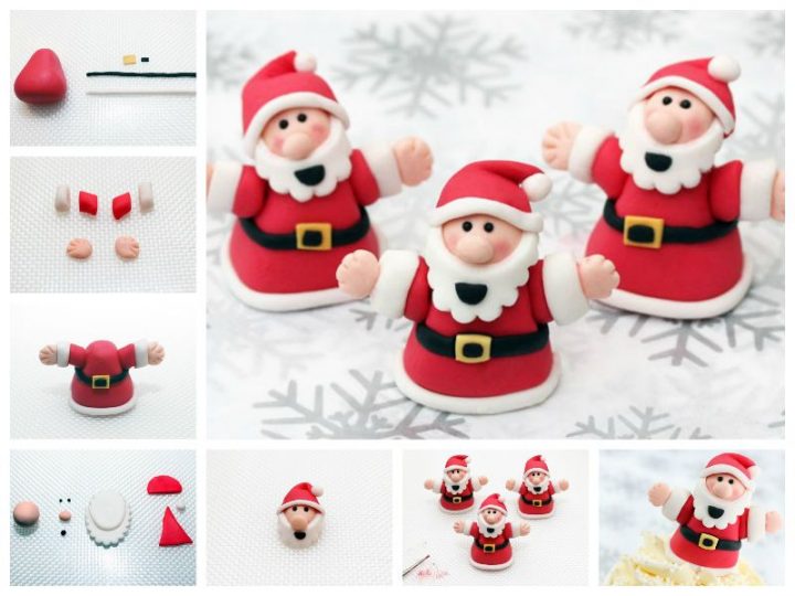 DIY Fondant Santa Claus Cake Topper Decorations