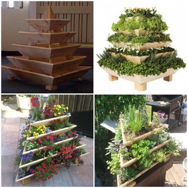 DIY Vertical Pyramid Tower Garden Planter-Triolife Plant Pyramid