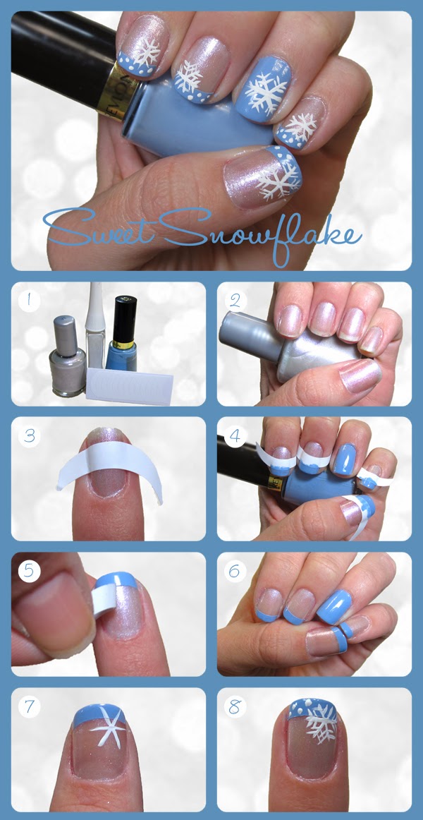 20+ Cutest Christmas Nail Art DIY Ideas - DIY Winter snowflake Nail Art Tutorial