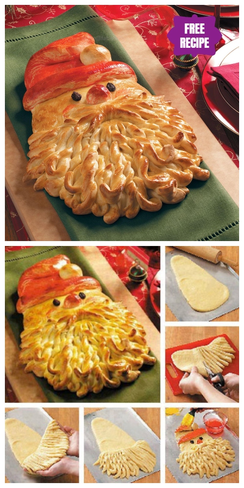 DIY Christmas Golden Santa Bread Recipes