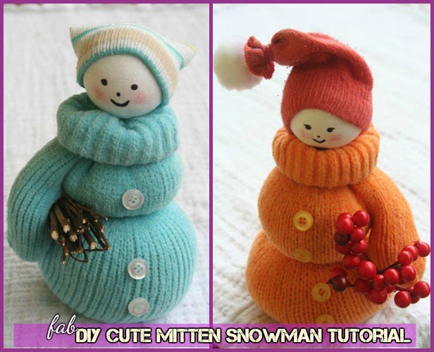DIY Mitten Snowman Doll Tutorial