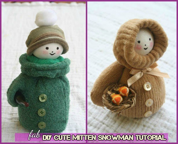 DIY Mitten Snowman Doll Tutorial