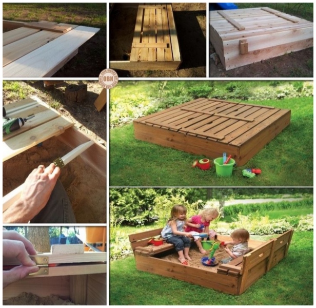 DIY Pallet Sandbox with Cover Tutorial