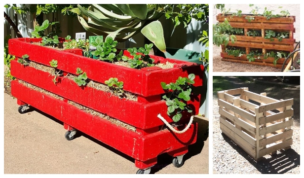 DIY Recycled Pallet Vertical Strawberry Planter - Video