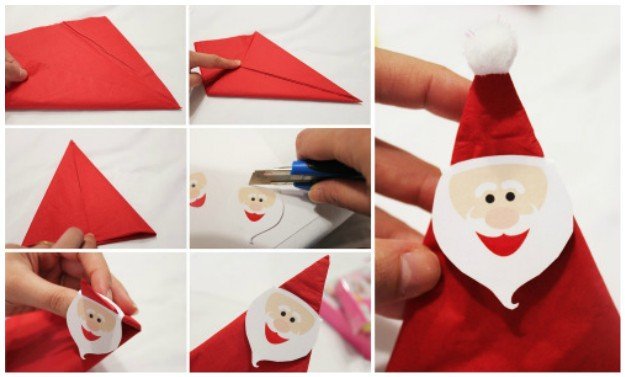 DIY Santa napkin Table Setting Tutorial
