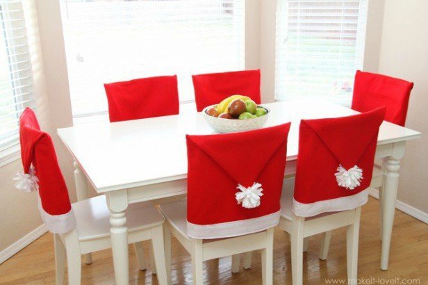 DIY Festive Santa Hat Chair Cover Table Setting (Video)