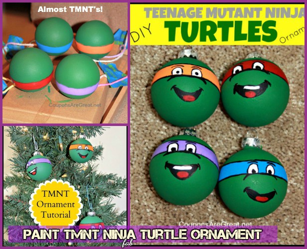 DIY TMNT Ninja Turtle Christmas Ornaments- Paint Ninja Turtle Ornament Tutorial