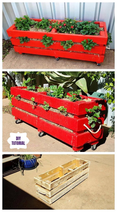 DIY Recycled Pallet Vertical Strawberry Planter Video 