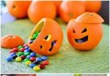 How to DIY Orange Jack-O-Lantern Cup Tutorial how to DIY Orange Jack-O-Lattern Fruit Cup tutorial