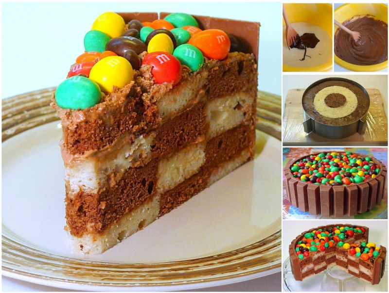 kit kat checker board cake