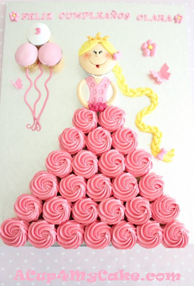 DIY Easy Pull Apart Princess Cupcake Cake