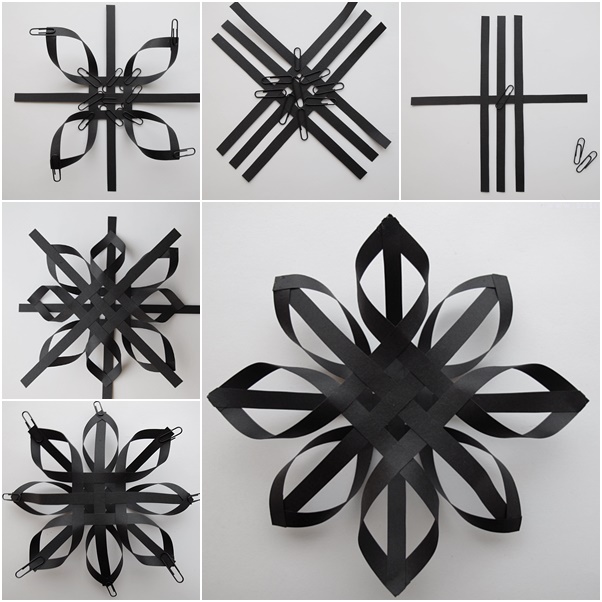 DIY quilling paper weave snowflake