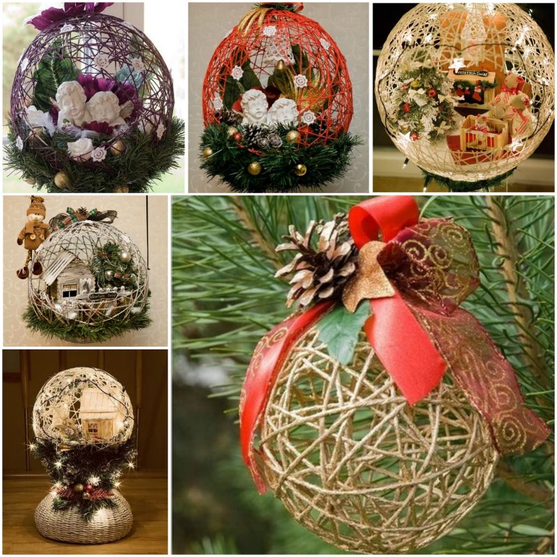 DIY Festive String Ball Basket