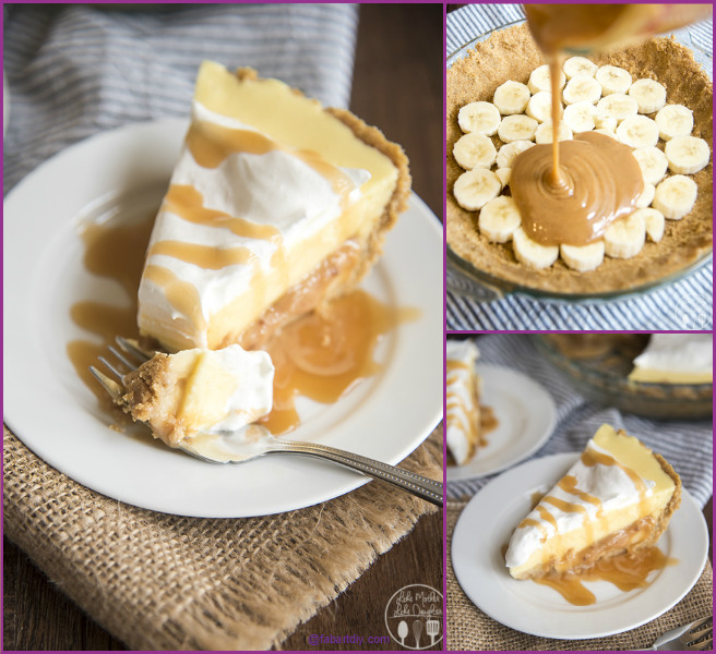 DIY No Bake Banana Caramel Cream Pie Dessert Recipe