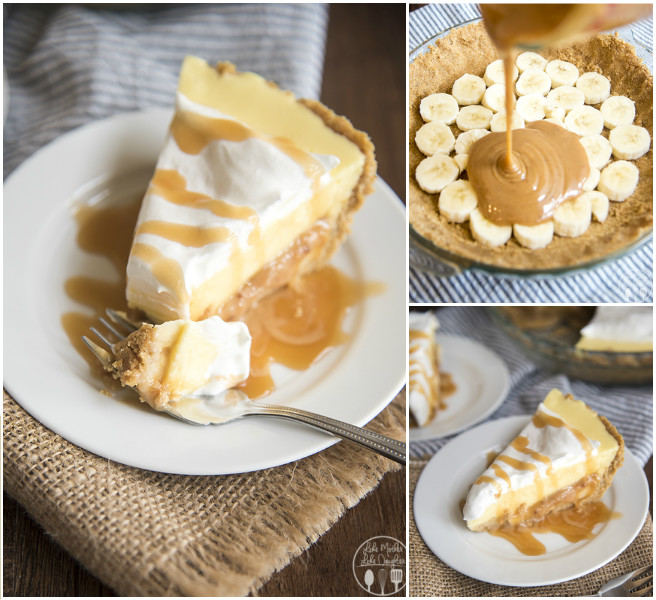 DIY No Bake Banana Caramel Cream Pie Dessert Recipe