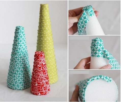 DIY Fabric Wrapped Christmas Tree