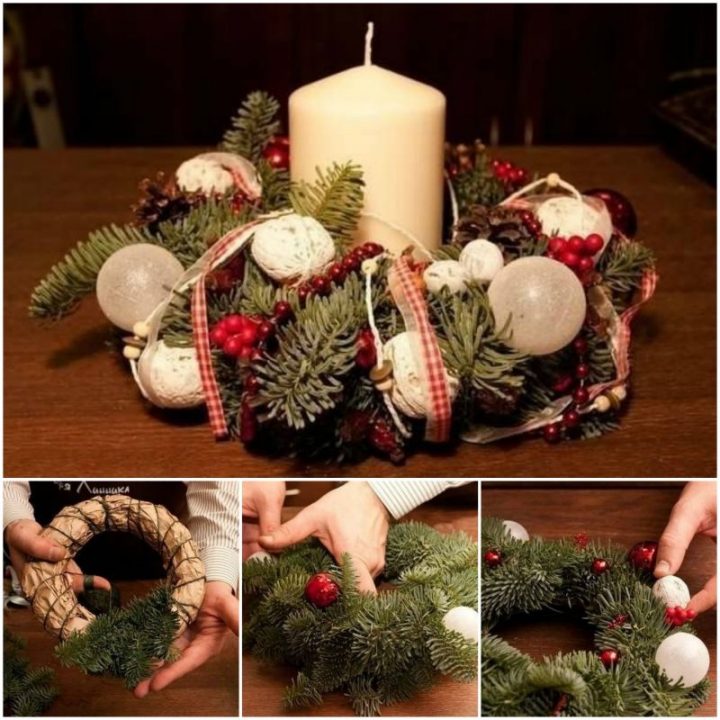 DIY Christmas wreath centerpiece