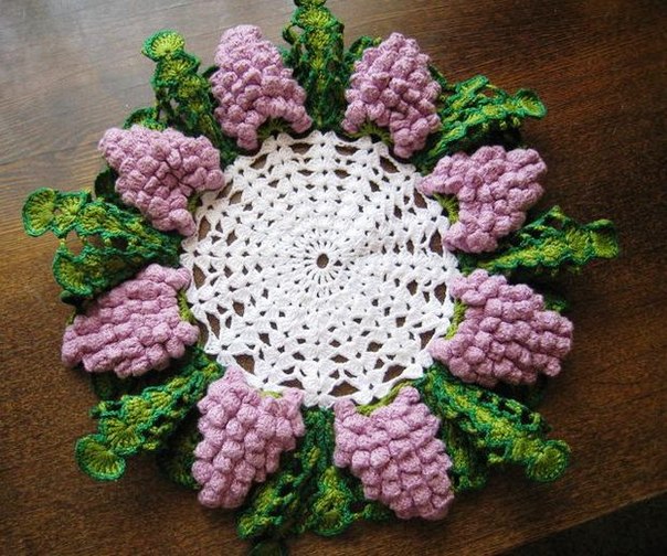 DIY Crochet Grape Coaster with Free Pattern Diagram