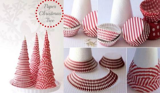 DIY Cupcake Liner Christmas Tree tutorial