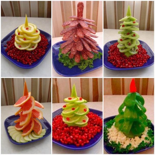 DIY Edible Christmas Tree Platter Appetizers-Fruit Christmas Tree