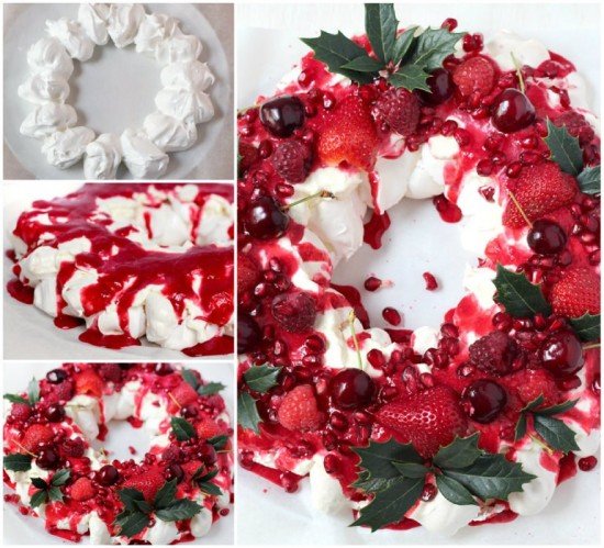 How to DIY Festive Berry Pavlova Wreath