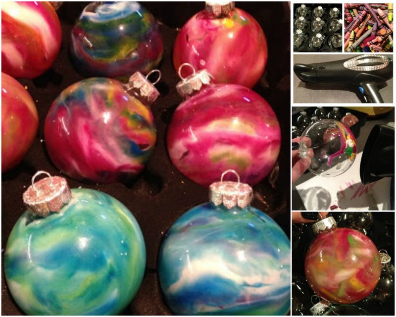 How to DIY Melted Crayon Chrismas Ornaments
