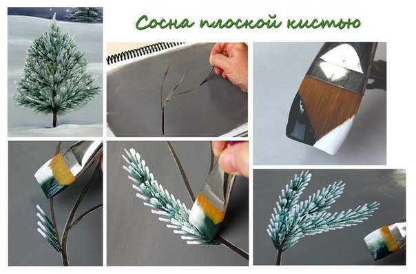 How to brush paint Christmas tree4