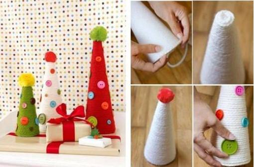 DIY Yarn Wrapped Christmas Tree