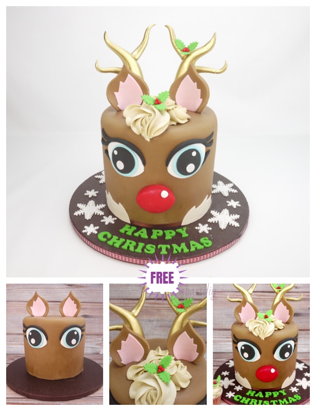 3D Rudolph Reindeer Cake Design DIY Tutorial for Christmas - Video