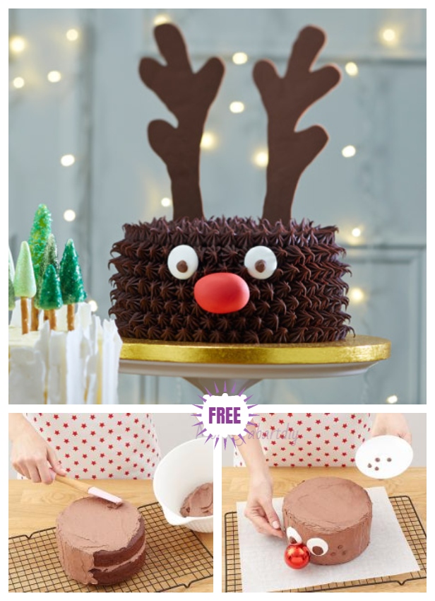 3D Chocolate Rudolph Reindeer Cake Design DIY Tutorial for Christmas 