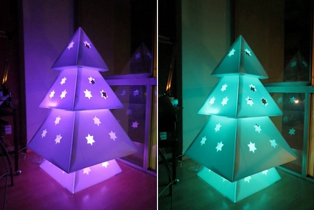 Simple Lighted Cardboard Christmas Tree DIY Tutorial