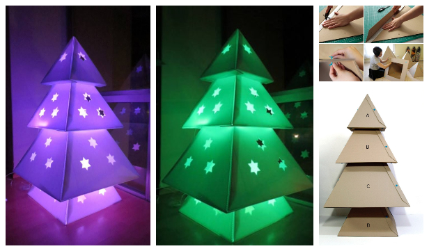 Christmas tree with cardboard - DIY Christmas. 