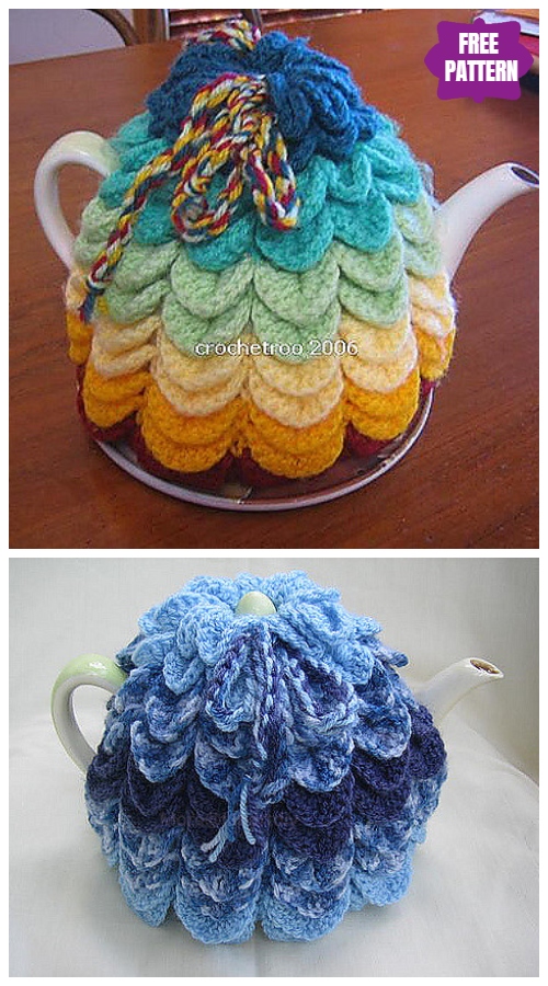 DIY Crochet Tea Cozy Free Crochet Patterns - Scallop Tea Cosy Free Crochet Pattern