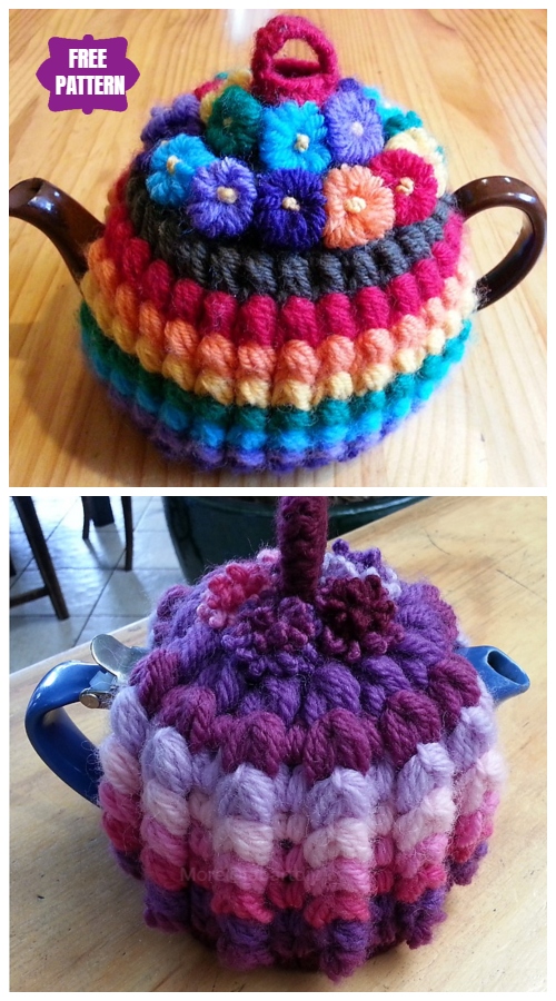 DIY Crochet Tea Cozy Free Crochet Patterns - Puffy Rib Tea Cozy Free Crochet Pattern
