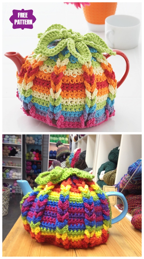 DIY Crochet Tea Cozy Free Crochet Patterns - Hot Hibiscus Tea Cozy Free Crochet Pattern