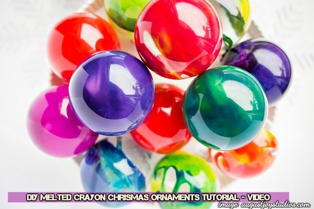 DIY Melted Crayon Chrismas Ornaments Tutorial-Video