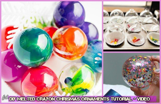 DIY Melted Crayon Chrismas Ornaments Tutorial-Video