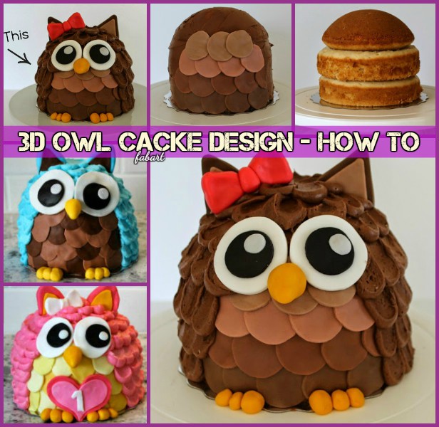 DIY Owl Cake Tutorial & Recipe - Fondant 3D Owl Cake