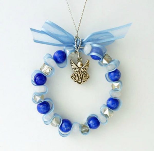 DIY Easy Ribbon Bead Christmas Tree Ornament Tutorial